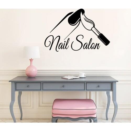 Cartoon Nail Salon Nursery Wall Stickers Vinyl Art Decals Kids Room Nature Decor Background Wall Art Decal Drop Shipping