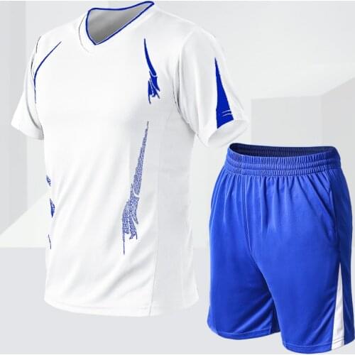 Men Leisure Set Quick-Dry Sports Fitness Clothes Running Training T-shirt Mens Basketball Tight Short-Sleeved Large Size