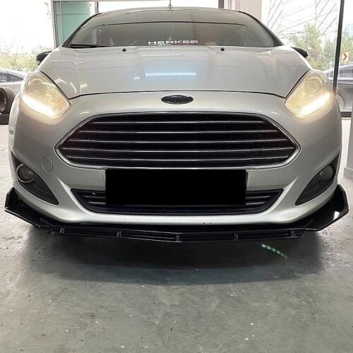 Front Bumper Attachment For VW Ford Fiesta 2008-2017 Front Lip Car Auto Accessory Car-styling 3 Pcs Body Kit black