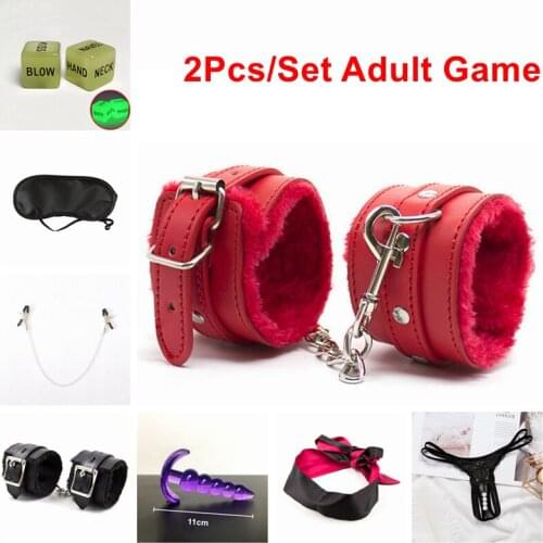 PU Leather Sex Handcuffs with Eye Mask Sex Toys for Couples Adult Games Slave Bondage Restraints Erotic Accessories 2pcs/set