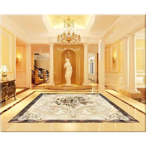 Floor wallpaper murals wall Waterproof floor mural painting self-adhesive 3D floor European pattern marble