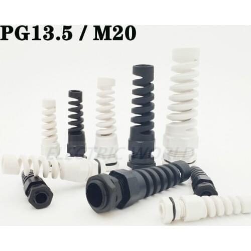 Nylon Cable glands PG13.5 M20 waterproof cable connector thread gland rubber wiring conduit Anti-bending plastic cable sleeve