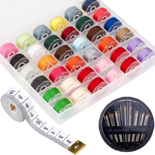 KAOBUY Multicolor Sewing Machine Plastic Bobbins with Thread for Sewing Machines Embroidery Sewing Accessories Sewing Kits