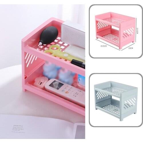 PP Reliable Space-saving Desktop Shelf Smooth Edge Desk Storage Rack Space-saving for Bathroom