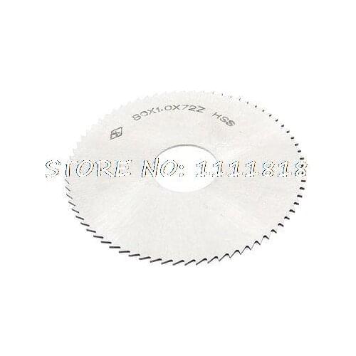 80mm x 1.0mm x 22mm HSS Milling Cutter 72T Slitting Saw Blade Silver Tone