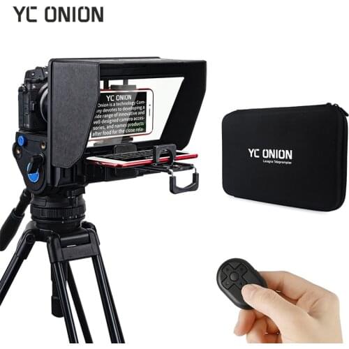 Teleprompter for Tablet Smart Phone Camera Teleprompter Kit with Remote Control & Lens Adapter Rings Teleprompter