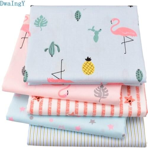 DwaIngY Cartoon Cotton Fabric For Patchwork Cloth DIY Sewing Quilting Fat Quarters Material For Baby Doll 40*50cm or 50x160cm
