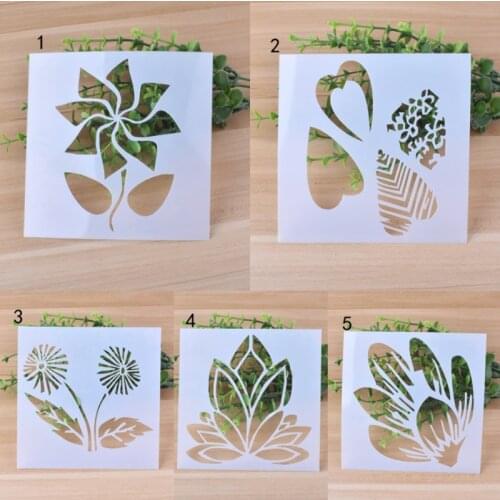 2pc Plant Flowers Stencil DIY Wall Layering Painting Template Decoration Scrapbooking Embossing Supplies Reusable