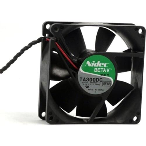Nidec TA300DC M33407-16 80*80*25mm DC 24V 0.18A 2-Lines Fluid Bearing Inverter Cooling Fan