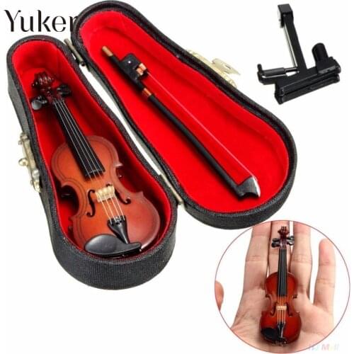 Yuker 1/12 Dollhouse Miniature Wooden Violin With Stand In B Music Musical Instrument Children Toy Gift