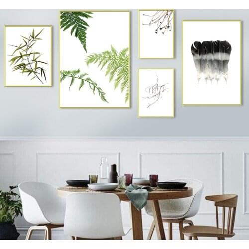 Green Plants Leafs Quotes Wall Art Canvas Painting Nordic Posters Prints Wall Pictures Minimalistic Kids Room Bedroom Home Décor
