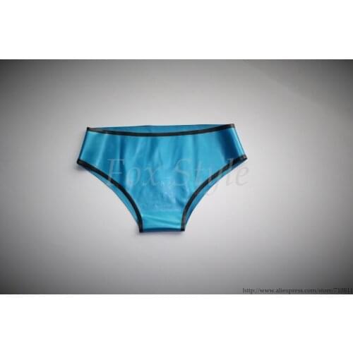 Womens latex sexy rubber shorts (in Metallic blue)