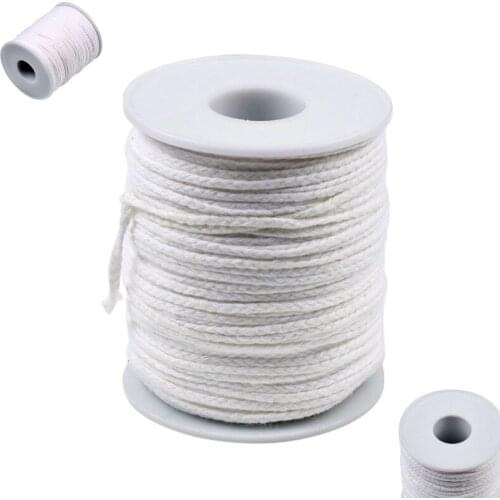 1Pc 61m Cotton Rope Braid Candle for Wick Core Spool Non-smoke DIY Oil Lamps Candles Supplies Spool of Cotton Square for Wicks