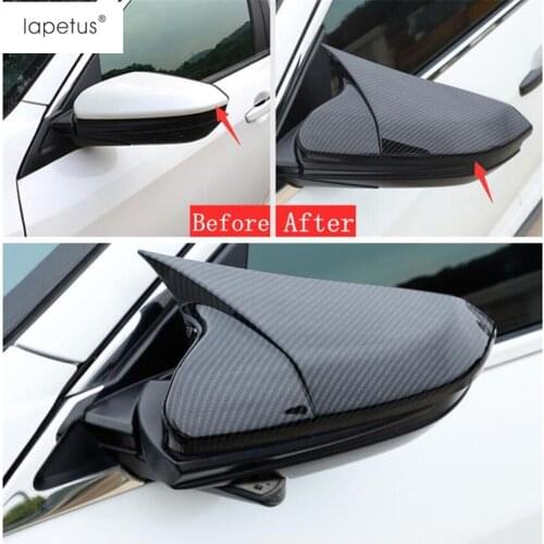 Lapetus Accessories Fit For Honda Civic 2016 - 2019 ABS Outside Door Rearview Mirror Protector Shell Cap Cover Kit Trim 2 Pcs