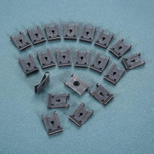 20Pcs Car Fastener Clip Automobile Engine Fender Bumper Guard U Type Screw Base Clips Nut Mounting Fastener Clamp Auto Parts
