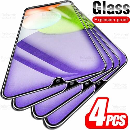 4pcs Tempered Glass For Samsung Galaxy A22 A32 A42 A52 A72 5G 4G A82 M02 M12 M32 A02 A02S A03S 2021 Armor Cover Protective Film