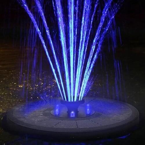 8 Spray Heads Solar Fountain Garden Decorations Mini Animal Bath Sprayer Colorful LED Light Water Pump For Outdoor Garden Pool