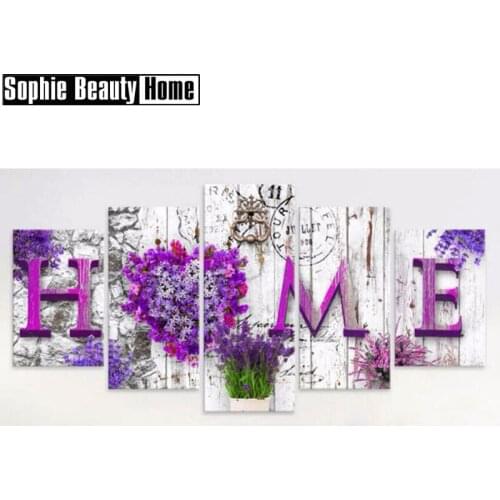 DIY 5D Diamond Mosaic Home Flowers Handmade Diamond Painting Cross Stitch Rhinestones Diamond Embroidery Pattern 204024