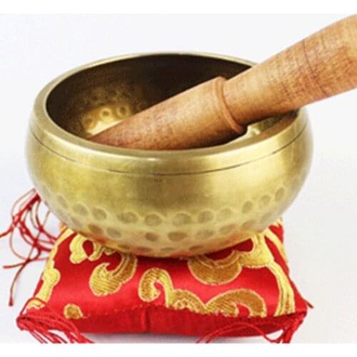 Bronze Meditation Bowl Tibetan Singing Bowl Set Meditation Sound Bowl Handcrafted for Healing and Mindfulness