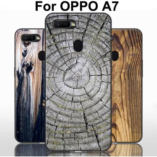 For OPPO A7 Case fashion Wood stone soft phone Case OPPOA7 Cover Protection Shell For OPPO A 7 fundas coque battery skin 6.3"