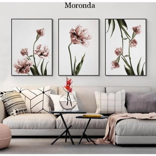 Scandinavia Decor Pictures for Home Design Nordic Canvas Painting Flower Wall Art Prints Posters and Prints Plant Quote