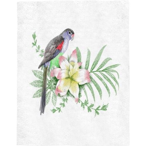 Flower And Bird Printed Flannel Blanket Soft Throw Blanket Machine Washable Blankets for Beds Customizable