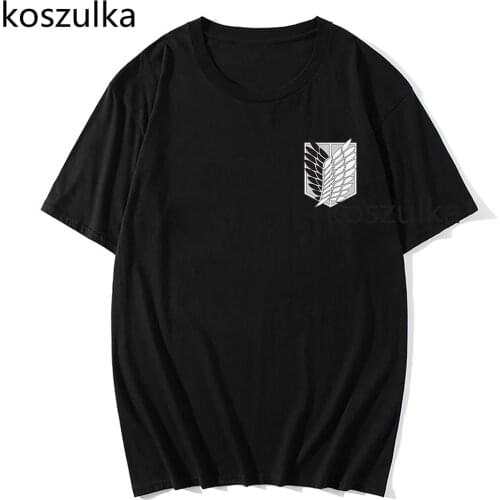 Harajuku Japanese Anime Attack on Titan T Shirt Men Funny Cartoon T-shirt Cool Casual Tshirt Graphic Hip Hop Tops Tees Male 90s