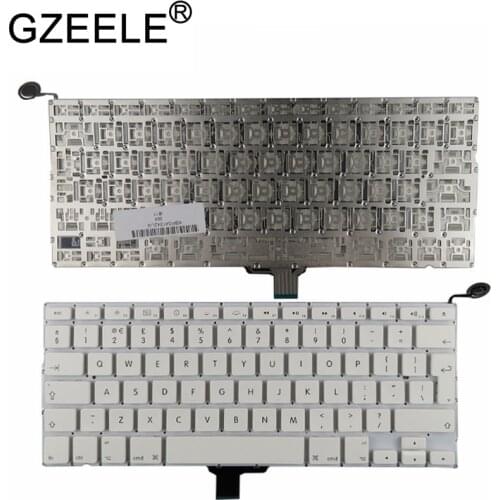 GZEELE New For Apple for Macbook 13" A1342 English laotop Keyboard White UK 2009 2010 MC207 MC516 QWERTY Standard inch Unibody