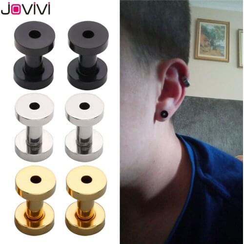 JOVIVI 3mm/5mm Punk Ear Expander Ear Plug Screw Ear Tunnel Flesh Ear Stretcher Stainless Steel Ear Piercing Jewelry Body Jewelry