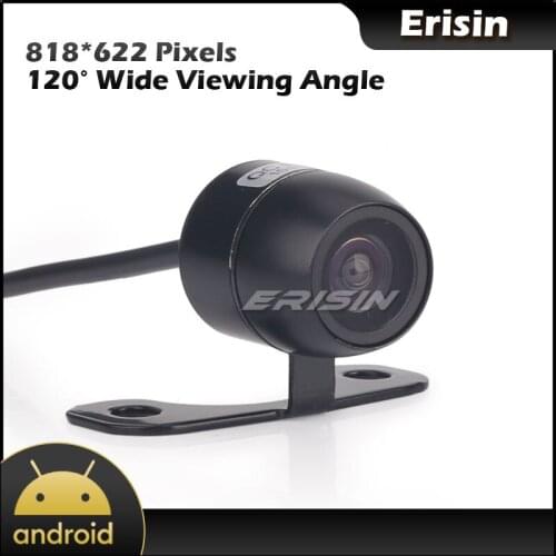Erisin 581 Mini HD 170° Color CCD Reverse Track Trajectory Car Rear View Camera PAL