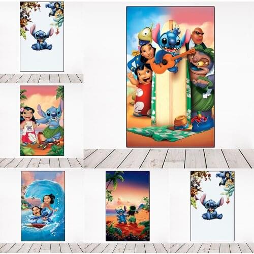 Canvas Painting Disney Lilo & Stitch Cartoon Animated Movie Poster Stitch And Friends Wall Art Living Kids Room Home Decoration