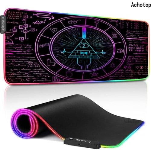 RGB Gravity fall Oversized Beautiful Pattern Mouse Pad Desk Pad Lovely Mouse Pad HD Print Computer Gamer Locking Edge Mouse Mat
