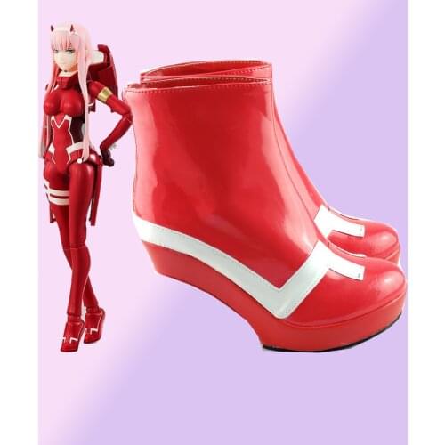 Darling In The Franxx 02 Red High Heel Cosplay Shoes Boots Halloween Party Shoes