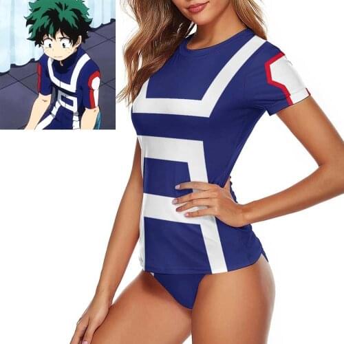 My Hero Academia Deku Swimsuits Women Set Tankinis Two Piece Anime Cosplay High Waist Bikini Sexy Swimming Beach Bathing Suit