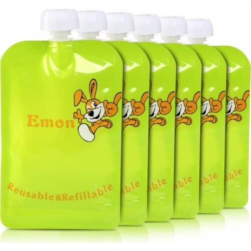 8pcs/Lot Reusable Baby Food Pouches BPA-Free Easy Clean Food Storage Bags Double Zipper Baby Organizer Pouch Insulation Bag