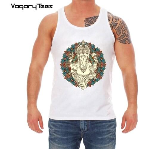 2019 newest design Mens Tank top India Hinduism Ganesha Buddha Statue God of Wealth