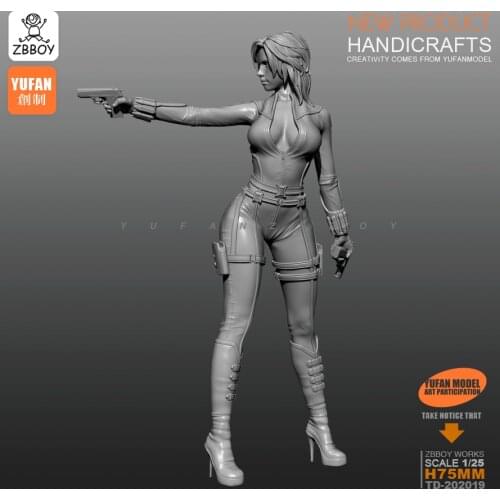 1/24 Resin Kits Figure girl resin soldier self-assembled 75MM TD-202019