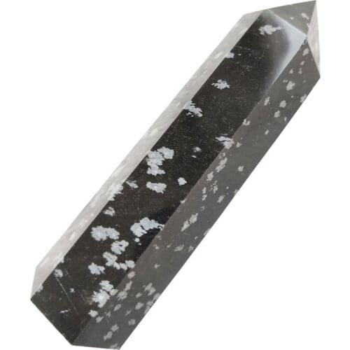 Natural quartz snowflake obsidian crystal wand point tower for home decoration