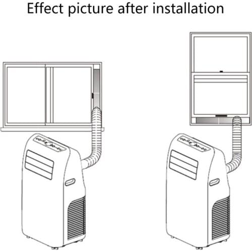 M2EE Portable Durable Plastic Air Conditioner Window Adapter Set Exhaust Hose/Tube Connector Window Seal Easy to Use Install