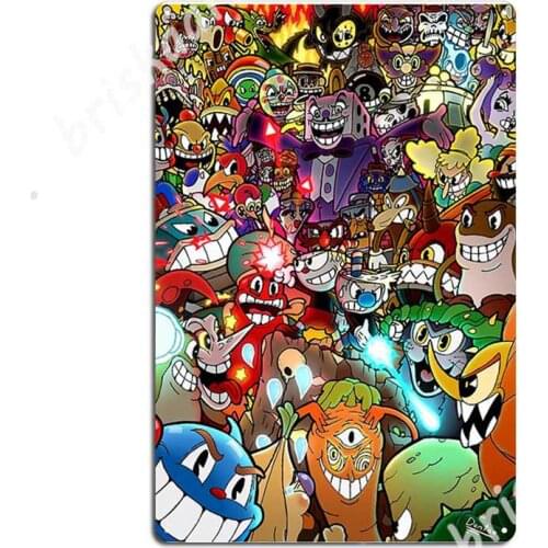 Cuphead Poster + Color Metal Signs Club Home pub Garage Classic Plaques Tin sign Posters
