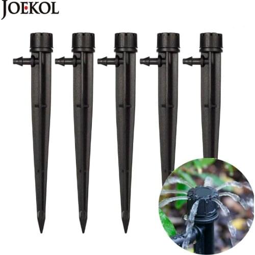 20PCS 360 Degrees Garden Sprinklers 13cm Black Dripper 8 Holes Emitter Garden Micro Spray Adjustable Water Nozzle