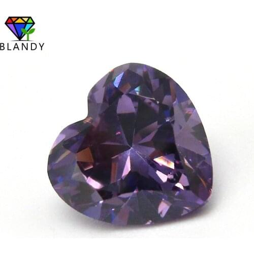 Size 3x3~12x12mm Heart Cut Amethystine 5A Cubic Zirconia Stone Purple Red Synthetic Gems CZ stone For Jewelry
