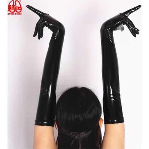 Sexy PVC Shiny Glove Latex Faux Leather Long Glove Punk Gloves Sexy Hip-pop Jazz Outfit Mittens Cosplay Costumes Accessory F33
