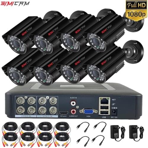 8CH 1080P AHD Security Camera System CCTV DVR Kit 2/4/6/8PCS Bullet Outdoor Waterproof Night Vision Home Video Surveillance Set