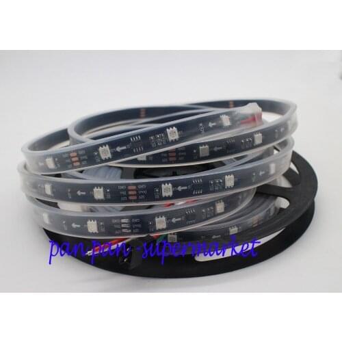 5M 12V WS2811 Addressable RGB Pixel LED Strip 30LED/M, 1 External 2811 IC Control 3 LEDs, 5050SMD IP67 Tube Waterproof Black PCB