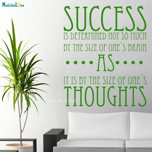 Success Wall Sticker It Is By The Size Of Ones Thoughts Quote Home Decor Quote Decals Office Self-adhesive Murals Vinyl YT3066