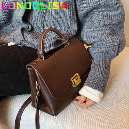 Vintage Pure Color Tote Bag 2021 Fashion New Quality PU Leather Womens Designer Handbag High Capacity Shoulder Messenger Bag