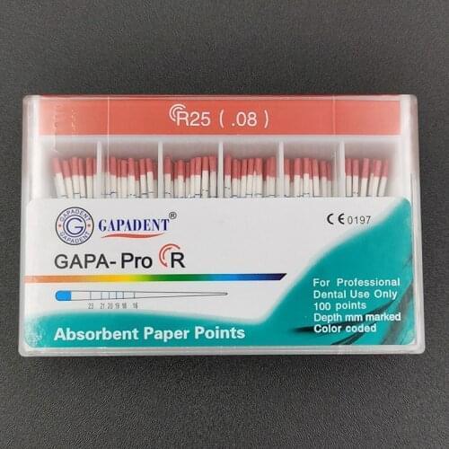 08 Taper Dental Reciprocal Absorbent Paper Point R25 Red Paper Point Fit to Reciprocation Files Endodontic Instruments