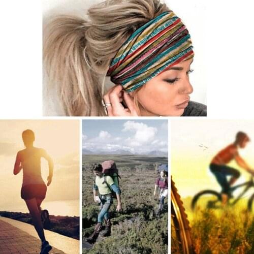 1Pc Printed Yoga Elastic Hair Band Sport Headband Gym Anti-Slip Slim Hair Band For Sports Fitness Headband Turban