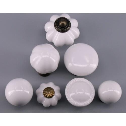 1PC Ceramics Jewelry box Knobs Small Drawer Handles Cabinet Knobs Dresser Knobs Pulls for Bedroom, Kitchen - White